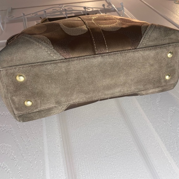 Coach Vintage Bronze / Brown /Copper Beaded Detail Tote - Picture 2 of 8